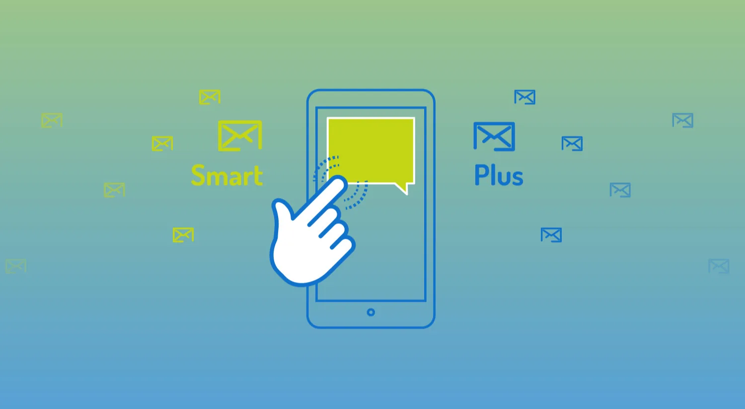 BeSMS – illustrazione: SMS Smart e Plus su smartphone