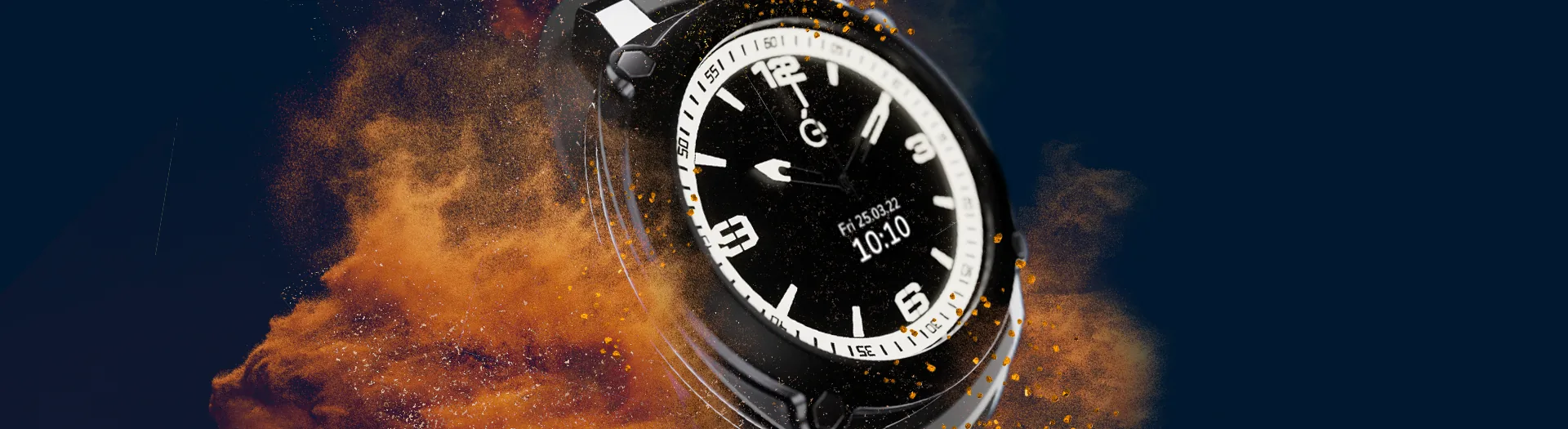 Epoché – orologio tra polvere arancione, testata del caso studio Ribrain